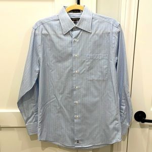 Nordstrom Blue Checkered Dress Shirt Size 14.5 (32)